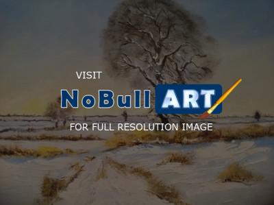 Landscape - Frozen Oak - Oil On Canvasboard
